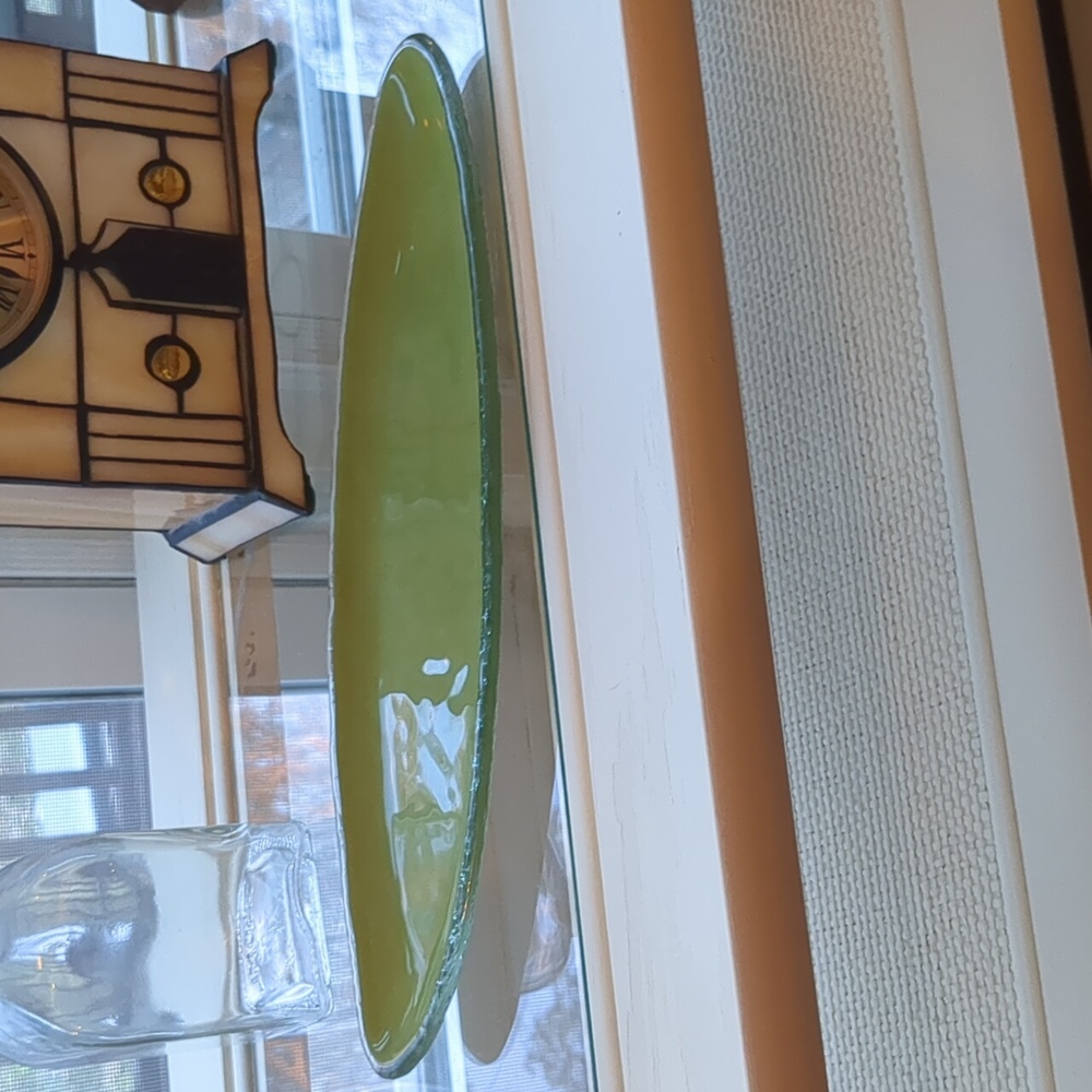 Izabel Lam New York Green Glazed Glass Tray Dish